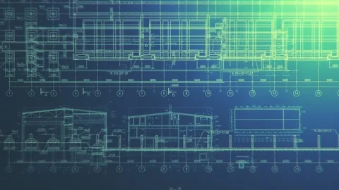 Construction Drawings Background v2_2 Stock Footage 97114403