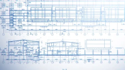 Construction Drawings Background v2_3 Stock Footage 97114296