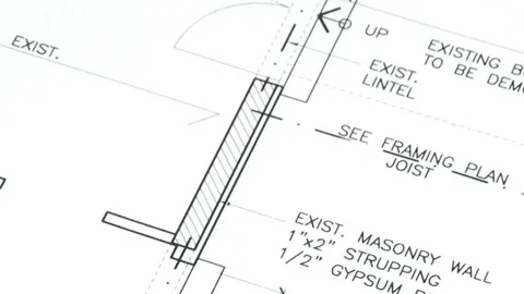 Construction drawings of the building. Stock Footage 210088799