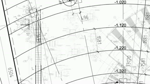 Construction drawings go in perspective. Loop Stock Footage 19482549