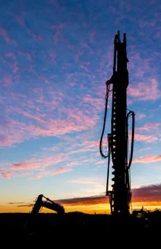 Construction Drill Dawn Stock Photos