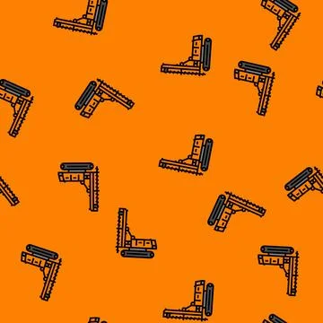 Construction drill vehicle vector seamless pattern Stock Illustration