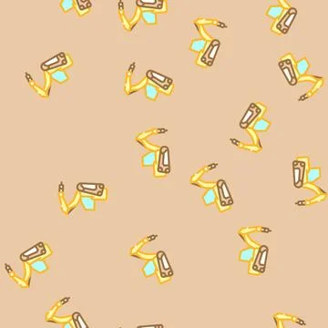 Construction drill vehicle vector seamless pattern Stock Illustration