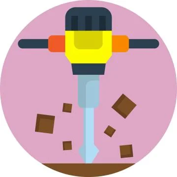 Construction drilling Icon Isolated Vector Illustration vector illustration, Stock-Illustration