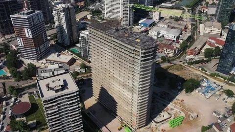 Construction drone video shooting Stock Footage 277227289