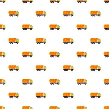 Construction dump truck pattern vector background design Stock Illustration