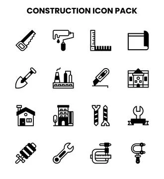 Construction DuoTone Design Icons Pack Illustrazione stock