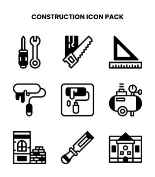 Construction DuoTone Icons Pack 스톡 일러스트