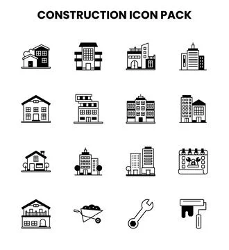 Construction DuoTone Scalable Icons Pack Stock Illustration