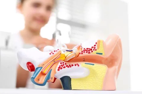 Construction of the ear, hearing prosthetics lab Stock Photos