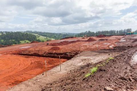 Construction Earthworks Foundations Layout Stock Photos
