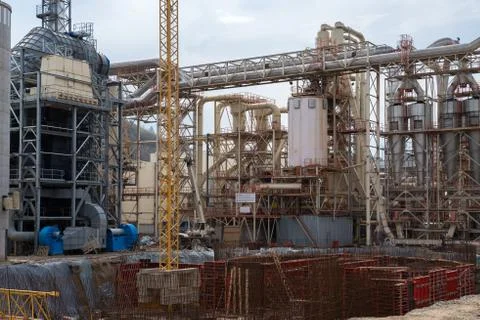 Construction of electrostatic precipitators and dust collecting systems in a Stock Photos