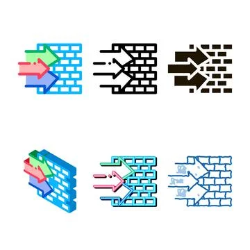 Construction elements designs icon vector outline Stockillustratie