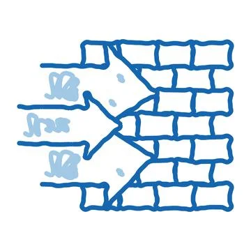 Construction elements doodle icon hand drawn illustration Stock Illustration