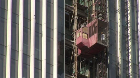 Construction Elevator, Beijing, China Stock Footage 56595015