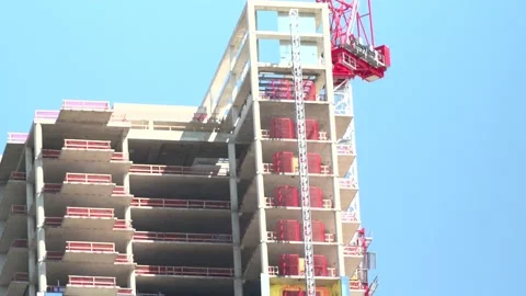 Construction elevator going up at a condo Stock Footage 162068344