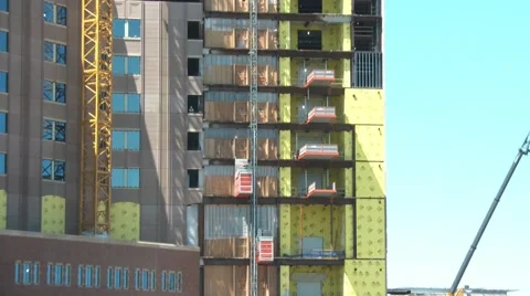 Construction Elevators Moving Video stock 65745706