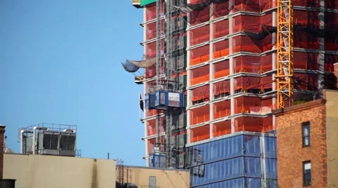 Construction Elevators Scale Rising Skyscraper HD Stock Footage 60673455