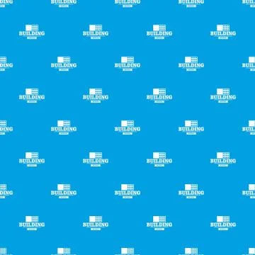 Construction emblem pattern seamless blue Stock Illustration