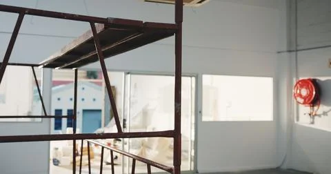 Construction, empty or remodeling with interior, building site or development in 库存照片