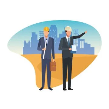 Construction engineer and architec avatar Stock Illustration