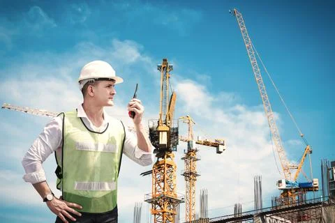 Construction Engineer/ Architect Builder Inspection Civil Work at Constructio Stock Photos
