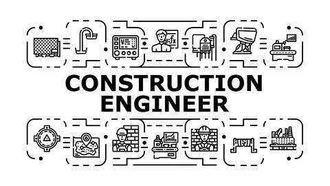 Construction engineer concept icon vector illustration Stock Illustration