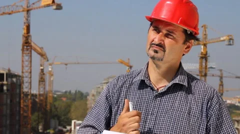 Construction engineer Stock Footage 8718970