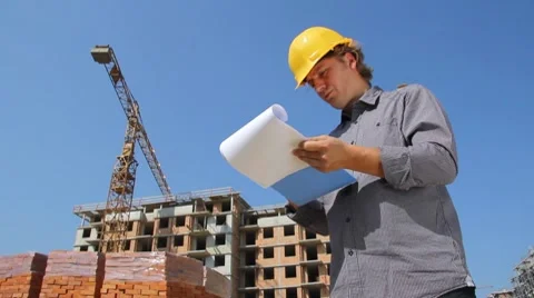 Construction engineer Stock Footage 8818982