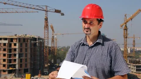 Construction engineer Stock Footage 21345903
