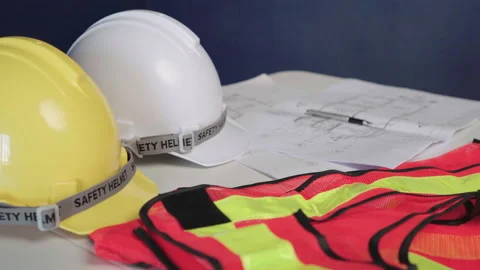Construction Engineer, on-site planning, interior view work before decoration Stock Footage 157760509