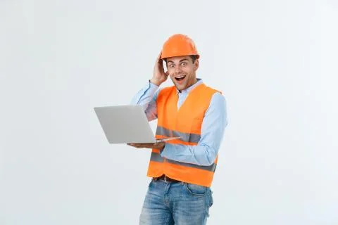 Construction engineer thinking, problem solving and solutions concept Stock Photos