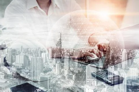 Construction Engineer Using Computer for Project Planning and Management Stock Photos