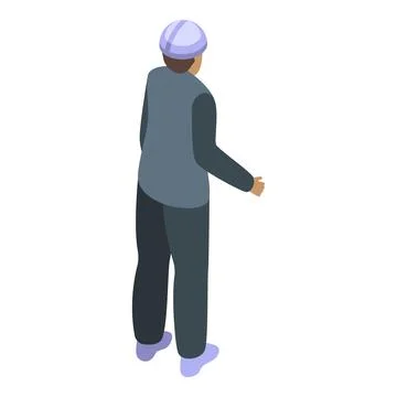 Construction engineer wearing uniform and helmet walking back view Stock Illustration