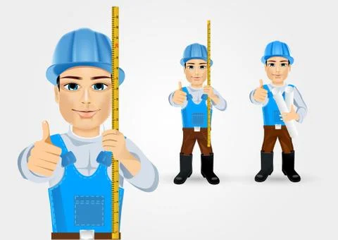 Construction engineer worker builder 스톡 일러스트