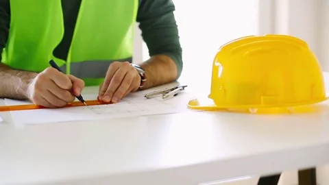 Construction engineer working on project Stock Footage 85324400