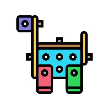 Construction engineering set toy baby color icon vector illustration 스톡 일러스트