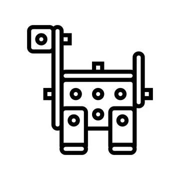 Construction engineering set toy baby line icon vector illustration Illustrazione stock