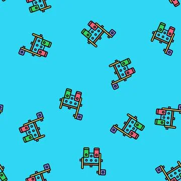 Construction engineering set toy baby vector seamless pattern Stock Illustration