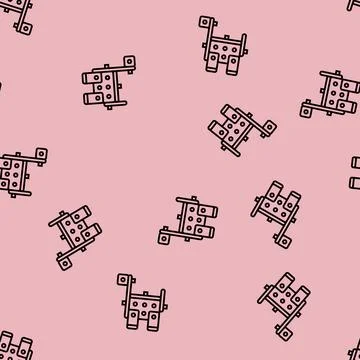 Construction engineering set toy baby line seamless pattern Stockillustratie