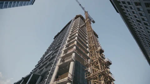Construction engineering of skyscraper l... | Stock Video | Pond5