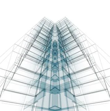 Construction engineering technology. 3d rendering Stock Illustration