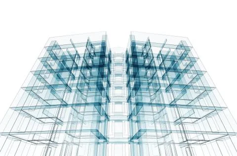 Construction engineering technology. 3d rendering Stock Illustration
