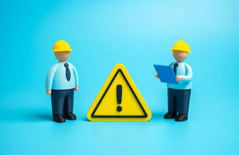 Construction engineers are dealing with a technical problem. Finding a techno Stock Photos