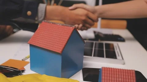 Construction engineers discussing project in office Stock Footage 331671318
