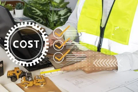 Construction engineers oversee construction sites, manage labor and materia.. Stock Photos