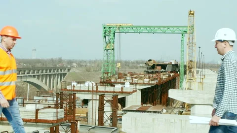 Construction engineers work Stock Footage 90309598