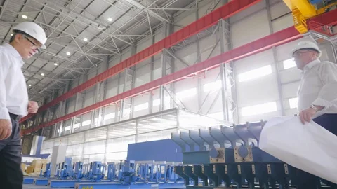 Construction engineers workers, teamwork working with blueprint. Business team Stock Footage 121102308