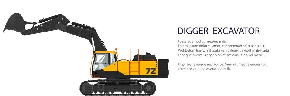 Construction equipment banner Stock Illustration