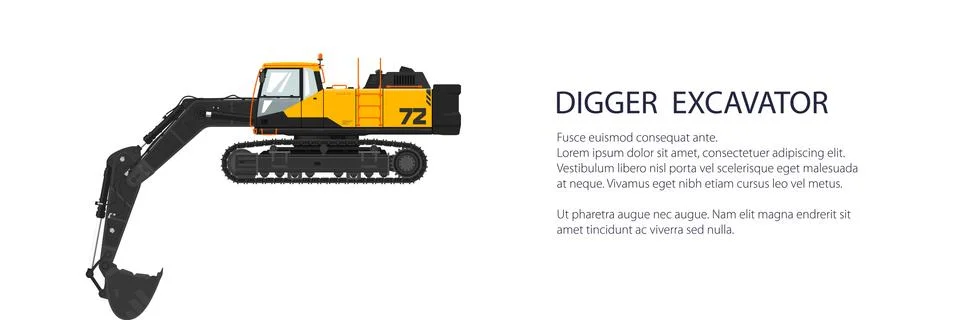 Construction equipment banner Stock Illustration